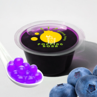 Kleine biologische tapioca balletjes met mango-yoghurt smaak, instant popping boba, klaar om te eten, fruitsap toevoegingen, kleurrijke beker