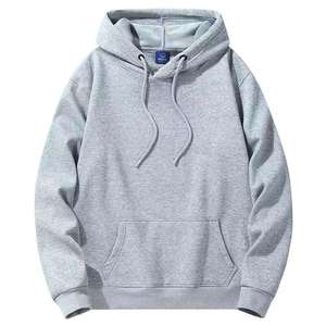 <b>Red</b> Men's Hooded Fleece Sweatshirt Regular Fit Solid Color Casual Pullover Hoodie Autumn Streetwear 100% Cotton Knitted - Product Image 6
