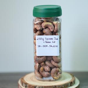250g Square Jar Green Lid Premium Organic from Vietnam Factory Roasted Cashew <b>Nuts</b> Custom Grade OEM Available Best Price - Product Image 3