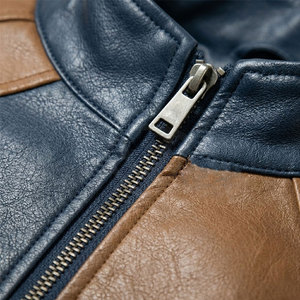 Veste en cuir minimaliste pour homme avec surpiqûres de qualité supérieure, design élégant et confort léger pour les tenues quotidiennes - Product Image 6
