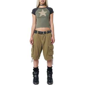 Camiseta Corta para Mujer, Estilo Baby Tee, Manga Corta, Ajustada, Informal, Básica, de Algodón Elástico, Verano, Linda, Ajustada, Esencial para Streetwear - Product Image 4