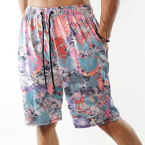 Shorts de Baño para Hombre con Estampado Floral, Secado Rápido, Cintura con Cordón, Largo Bermuda, Traje de Baño Informal - Product Image 4