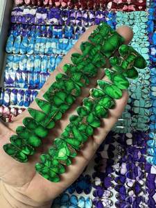 Cuentas Sueltas de Concha de Ostra Espinosa Natural de Forma Rectangular Plana, Compuesto de Cobre y Turquesa, para Fabricación de Joyas - Product Image 2