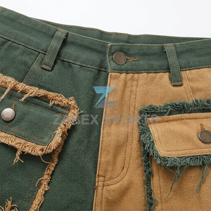 Pantalones Vaqueros Anchos de Mezclilla con Parches Deshilachados para Hombre, Diseño Personalizado OEM ODM, Jeans Cargo Holgados de Alta Calidad, Ropa de Moda de Pakistán - Product Image 5