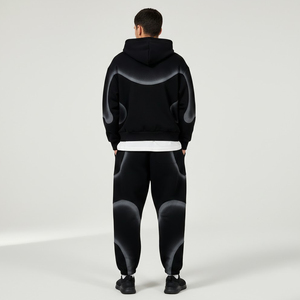 Conjunto Deportivo Eyre Sports Wear OEM con Logotipo Personalizado, Sudadera con Capucha y Pantalones de Chándal con Estampado Degradado, 2 Piezas - Product Image 4