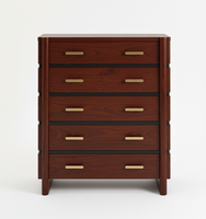 Cadre de lit moderne en bois de manguier éco-responsable à 5 tiroirs, fabriqué à la main, qualité supérieure, mobilier de chambre à coucher, exportation en gros