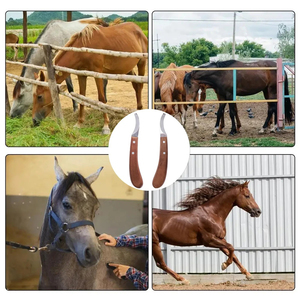 Cuchillo para pezuñas de caballo con mango de madera, cortador de acero inoxidable multifuncional para mano derecha o izquierda, herramientas de poda para patas de ganado y burros, 1 unidad - Product Image 3