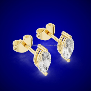 Divina Jewels 10K Moissiante Boucles d'oreilles en cristal de zircon de luxe plaqué or, prix direct d'usine de bijoux de mariée - Product Image 5