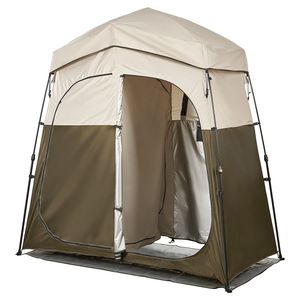 Carpa de Ducha Plegable Portátil de 2 Habitaciones, Fabricada en Oxford 150D, con Estacas y Cuerdas, Incluye Bolsa de Transporte - Product Image 1