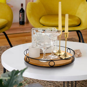 Bandeja de Servir de Madera Aaliyan Impex AI-WT-66 con Borde Metálico, Organizador Multifuncional para Especias, Esenciales de Cocina, Estilo Moderno Rústico - Product Image 5