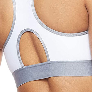 Sujetador Deportivo Blanco para Mujer, Cuello Redondo, 100% Algodón, con Ribete Gris, Absorbe la Humedad, Estampado de Letras, Logotipo de Equipo Personalizado, para Todas las Temporadas - Product Image 2