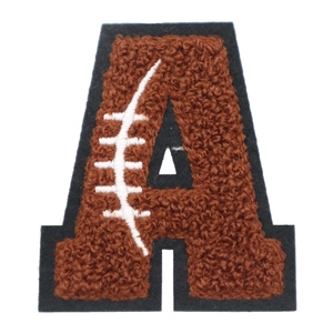 Écusson Numérique en Chenille de Football Premium Personnalisé Marron Brodé pour Vestes Universitaires et Vêtements d'Équipe - Product Image 1