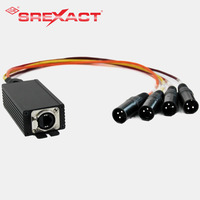 Adaptateur RJ45 XLR DMX vers réseau 4 canaux LED avec sortie AC 0,6 m en alliage d'aluminium certifié RoHS, neuf