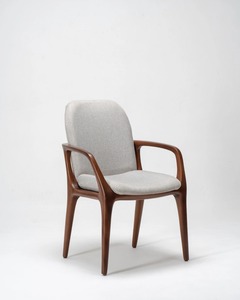 Fauteuil de salle à manger en teck de qualité supérieure avec siège rembourré – Chaise de restaurant commerciale pour hôtel et café - Product Image 1