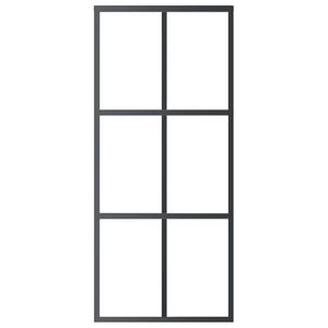 ประตูบานเลื่อนกระจก ESG สีดำ ขนาด 35.4"x80.7" พร้อมกรอบอลูมิเนียม - Product Image 3