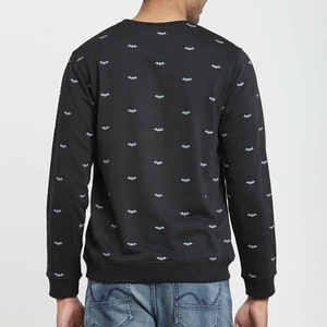 เสื้อสเวตเชิ้ตคอกลมพิมพ์ลายไมโครสีดำสำหรับผู้ชาย แขนยาว สวมใส่ในฤดูหนาว ขายส่ง ปี 2026 - Product Image 2