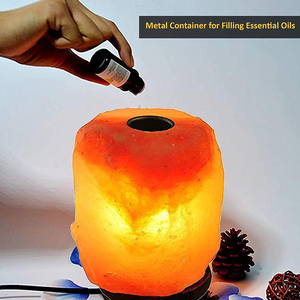 Hand Finished Natural <b>Pink</b> Himalayan <b>Salt</b> <b>Lamp</b> Decorative Crystal Lighting Piece with Warm Atmospheric Glow Organic Shape - Product Image 4