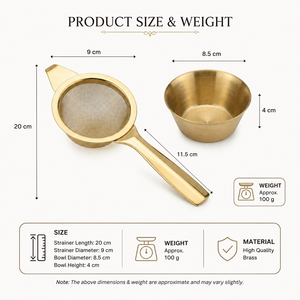 Brass <b>Tea</b> Strainer <b>Tea</b> <b>Infuser</b> Fine Mesh <b>Tea</b> Filter with Long Handle Reusable Loose Leaf <b>Tea</b> Strainer for <b>Tea</b> Brewing - Product Image 5