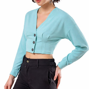 Tops Cortos de Algodón para Mujer, Formales, Sexys, con Cuentas en la Parte Delantera y Logotipo Personalizado al por Mayor - Product Image 1