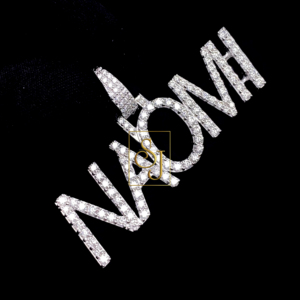 À la mode personnalisé 925 en argent Sterling plaqué rhodium glacé Bling nom lettre pendentif laboratoire cultivé diamant unisexe Hip Hop Style idée cadeau - Product Image 3