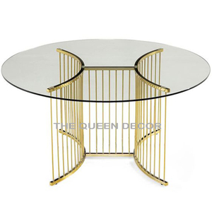 Modern Round Shape Iron Metal Centre Table Gold Finished Accent Table for Living Room or Lounge <b>Space</b> For Home - Product Image 2