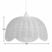 Lampe suspendue en rotin naturel artisanal de luxe, forme de dôme festonné, pour la décoration intérieure, salon, hôtel, restaurant