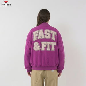 Chaqueta Varsity Corta de Alta Calidad al por Mayor en Varios Colores, Bordado Chenille, Mangas de Algodón, Personalizada con Letras de Béisbol - Product Image 2