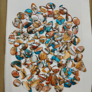 พลอยทองแดงธรรมชาติพลอยสีเทอร์ควอยส์หอยนางรมธรรมชาติทำด้วยมือ - Product Image 3