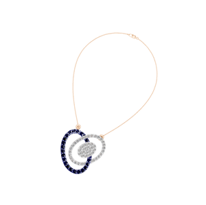 Cadena elegante de 16 pulgadas con colgante de remolino de diamante de zafiro y Plata de Ley 925 y oro blanco, colgantes y dijes finos - Product Image 6