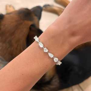 Diamond Tennis <b>Bracelets</b> 14K 18K <b>Solid</b> Gold Sparkling Multi Shape Lab Grown Box Clasp Safety Latch 7 In Luxury Statement Jewelry - Product Image 2