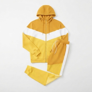 Conjunto Deportivo Personalizado para Hombre con Bloques de Color, Sudadera con Cremallera Completa y Pantalones Deportivos, 320 GSM, Felpa - Product Image 3
