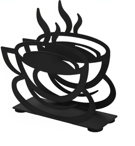 Portarrollos de Metal con Diseño de Taza de Café, Soporte Decorativo Independiente, Proveedor Mayorista de Portarrollos de Metal - Product Image 1