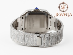 Best Quality Luxury Stainless Steel Silver Mossinate Diamond <b>Watch</b> High-End Design <b>for</b> Professionals and Fashion Enthusiasts - Product Image 3