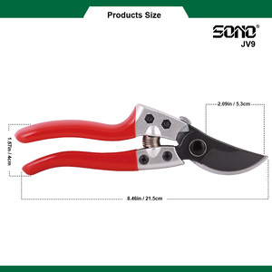Sécateur de jardinage professionnel SONO JV9 pour arbres, avec lames en acier au carbone de haute qualité revêtues de PTFE et en alliage d'aluminium - Product Image 4