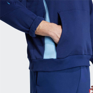 เสื้อฮู้ดสีน้ำเงินแบบใหม่มาแรง แขนเสื้อแบบแร็กแลน สีพื้นเรียบง่าย สวมใส่สบาย ทรงปกติ เหมาะสำหรับใส่ในฤดูใบไม้ร่วง - Product Image 3