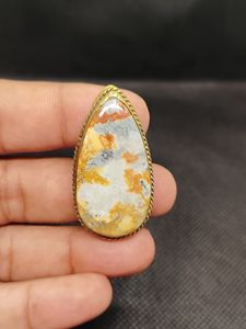 Colgante de Jaspe Maligano con Ranuras, Cadena de Cobre de Alta Calidad, Bañado en Cobre Antiguo, Precio al por Mayor, Lote de Colgantes de Macramé con Cristal - Product Image 4