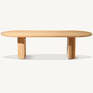Mesa rectangular de madera de teca en oferta, con un estilo moderno y sencillo, ideal para restaurantes junto a la playa o junto a la piscina. - Product Image 3