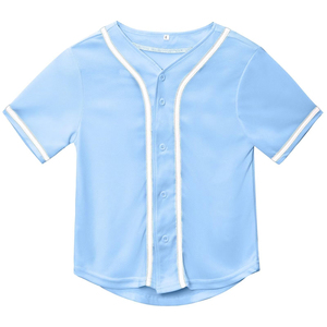 เสื้อเบสบอลซอฟต์บอลสีฟ้าอ่อน คอวี แขนสั้น ยูนิเซ็กซ์ สีพื้น ผ้าโพลีเอสเตอร์ ระบายอากาศได้ดี ทรงปกติ ใส่ได้ทั้งฤดูใบไม้ผลิและฤดูใบไม้ร่วง รับสั่งทำ - Product Image 2