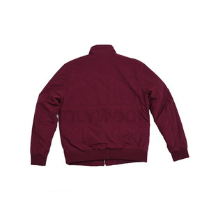 Men's Maroon Bomber <b>Jacket</b> Stand Collar Zipper Closure Casual Polyester <b>Fleece</b> <b>Lined</b> Autumn Wear - Product Image 4