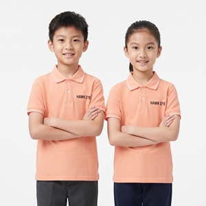 Polo personnalisable pour enfants, manches courtes, col rabattu, coupe classique, coton et polyester, haut décontracté - Product Image 1