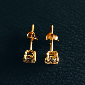Pendientes de Diamantes Cultivados en Laboratorio de Oro de 14K, Modernos y Elegantes |   Joyería Fina Hecha a Mano para Mujer |   Regalo para Fiestas |   Venta al por Mayor Directa de Fábrica - Product Image 5
