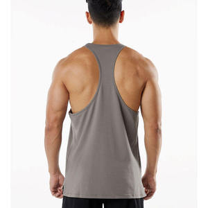 Camiseta sin mangas de poliéster transpirable azul liso para hombre, estilo casual con cuello redondo, holgada, estilo hip hop - Product Image 6