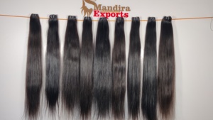 Extensions de cheveux humains indiens 100% naturels, lisses, sans perte, cuticules alignées, lots de cheveux humains de jeunes donneurs - Product Image 5