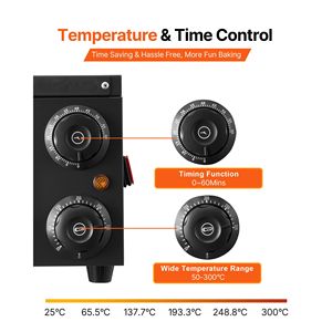 Horno Eléctrico de Convección para Pizza de 12 Pulgadas, Rango de Temperatura de 77-572F, 1450W, Horno para Pizza de Interior con Temporizador - Product Image 4