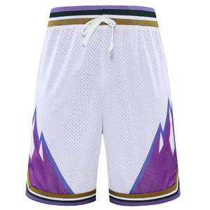 Pantalones Cortos de Baloncesto Sublimados Personalizados para Hombre, de Secado Rápido, Tejido de Malla, Pierna Ancha, con Logotipo de Equipo Personalizado - Product Image 3