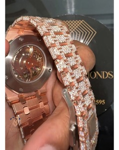 Montre automatique mécanique pour homme avec diamants Moissanite VVS, style Hip Hop, pour achat en gros - Product Image 2