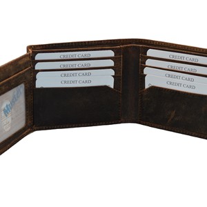 Portefeuille homme en cuir véritable à double pli avec motif crâne en relief, fait main, style moto, fermeture courte, usage quotidien - Product Image 2