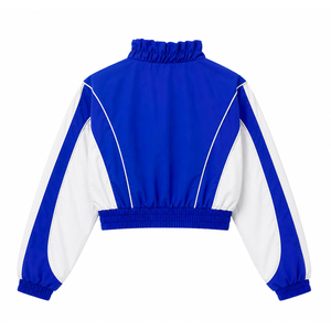 ชุดวินด์เบรกเกอร์ไนลอนสีน้ำเงินและสีขาว Zeta Phi Beta สำหรับผู้หญิง ชุดแจ็คเก็ตปักลายสีตัดต่อ กางเกงจ็อกเกอร์ขายาวทรงกว้าง ชุดกีฬา - Product Image 3