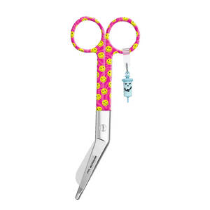 Tijeras de Acero Inoxidable con Diseño de Cara Feliz para Enfermería, Color Rosa, para Cortes Rápidos y Precisos en Vendajes y Apósitos - Product Image 6