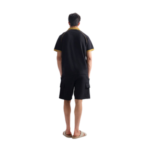ชุดเสื้อยืดคอกลมและกางเกงขาสั้นผ้าฝ้ายถักเนื้อนุ่ม ระบายอากาศได้ดี น้ำหนัก 280 กรัม สำหรับผู้ชาย เหมาะสำหรับใส่ลำลองหรือเล่นกีฬาช่วงฤดูร้อน - Product Image 2